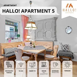 Apartment Sehr Große Ferienwohnung In Bester Lage Mit Großer Sonnenterrasse L Innenstadtnähe L 1 Minute Zum Bahnhof L Große Küche L Tv L Extra-wc L Free-wlan L Willkommen Im Hallo!-apartment 5, Bad Wörishofen