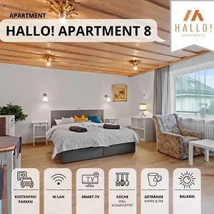 Apartment Sehr Gemütliche Ferienwohnung In Bester Lage Mit Großem Sonnenbalkon L Innenstadtnähe L 1 Minute Zum Bahnhof L Küche L Tv L Free-wlan L Willkommen Im Hallo!-apartment 8, Bad Wörishofen